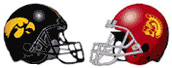 Iowa and USC helmets